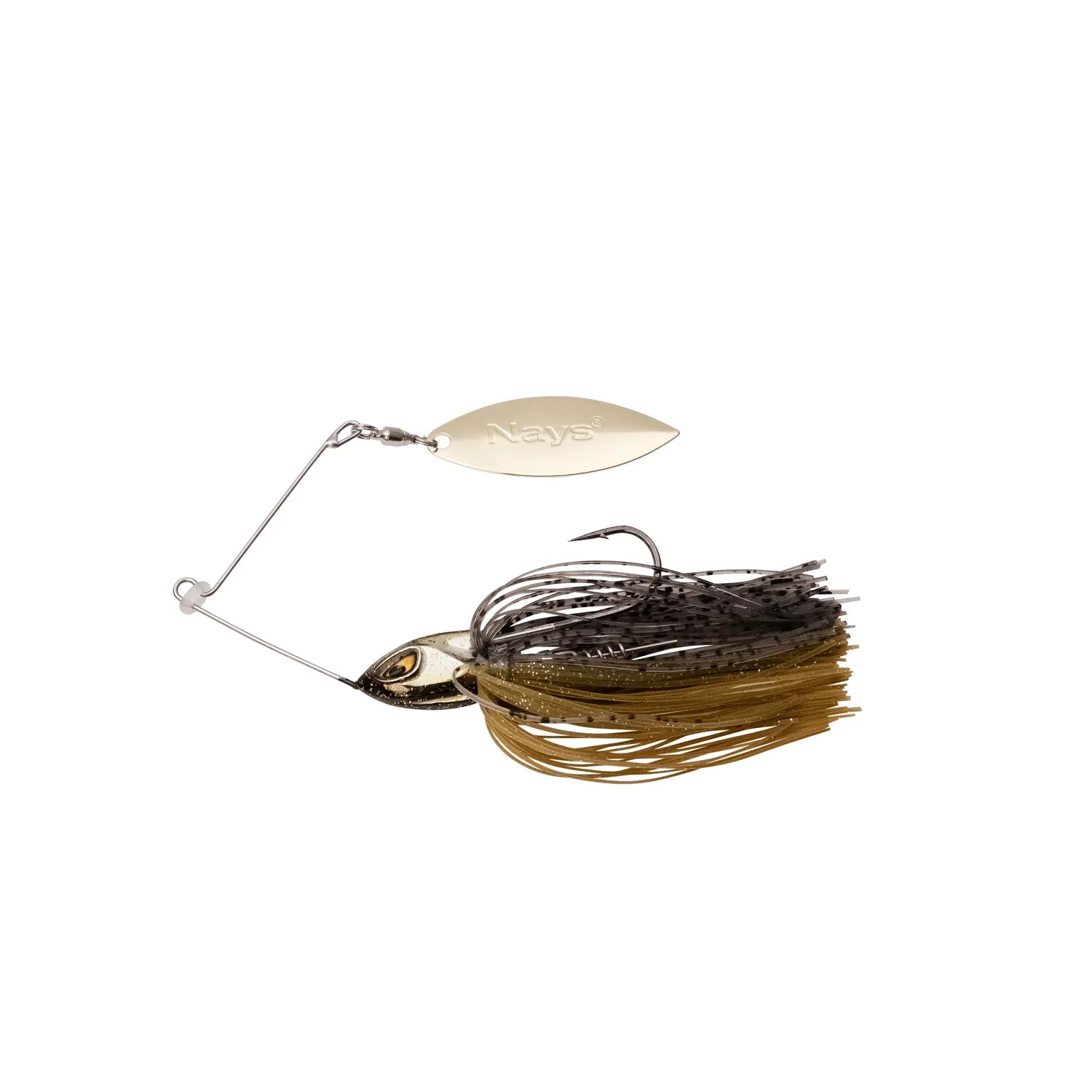 Angelköder von der Marke Nays in der Farbe gold / braun mit einem Haken und einem Spinnerblatt - Nays MZ RNNRM D-05 - ThurLure