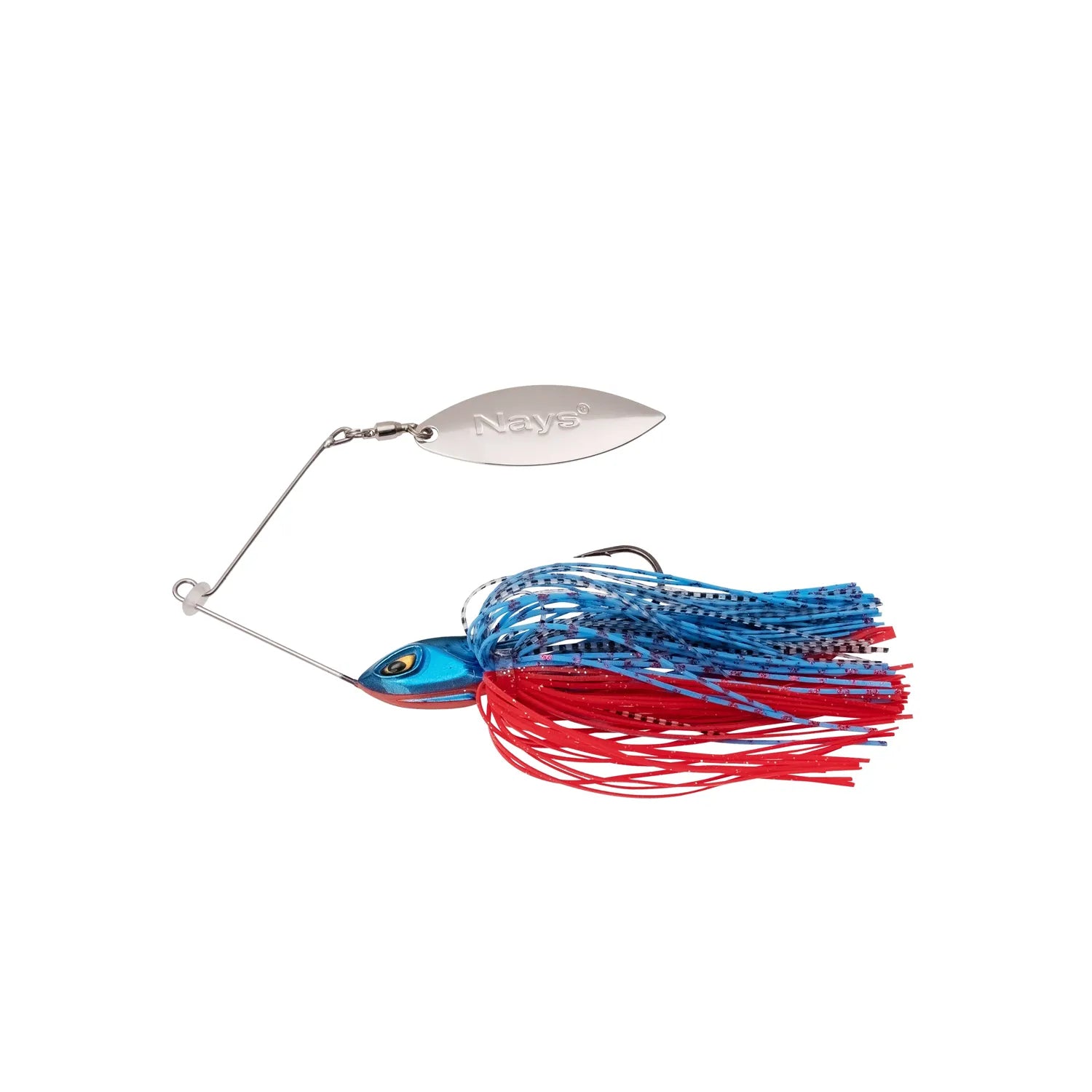 Angelköder von der Marke Nays in der Farbe blau / rot mit einem Haken und einem Spinnerblatt - Nays MZ RNNRM D-06 - ThurLure