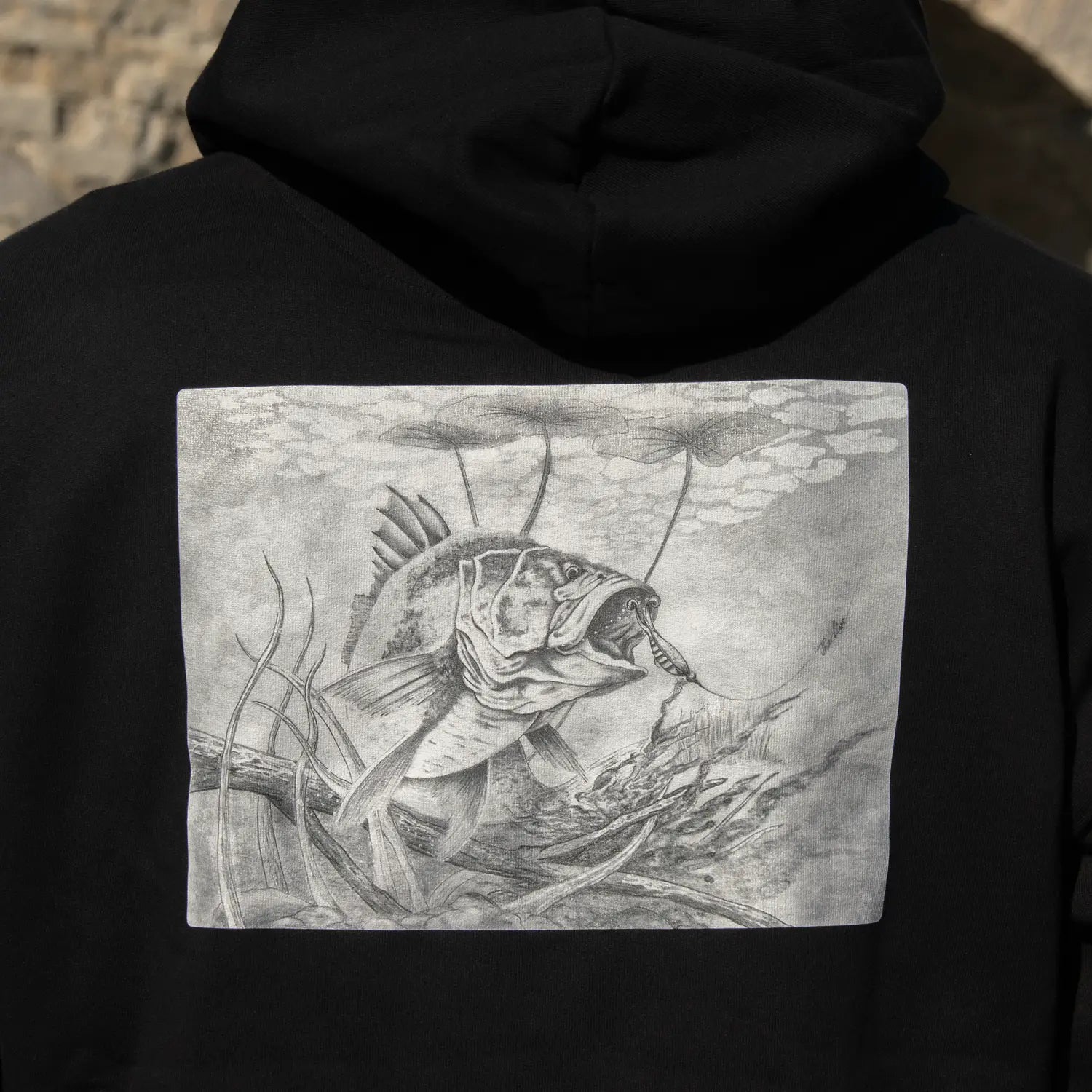 Thur Lure Hoodie Black Fisch Motiv 3