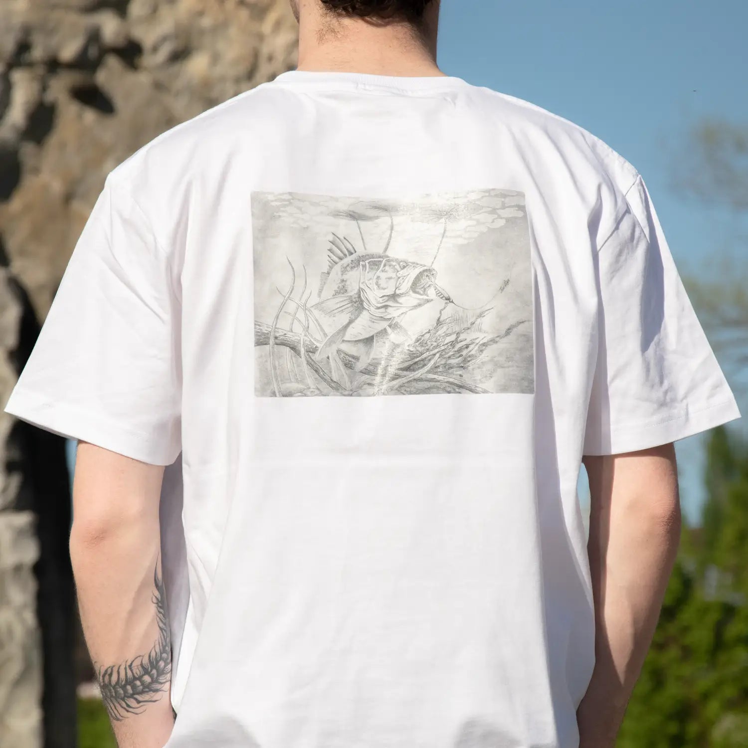 Thur Lure Shirt White Fisch Motiv 3