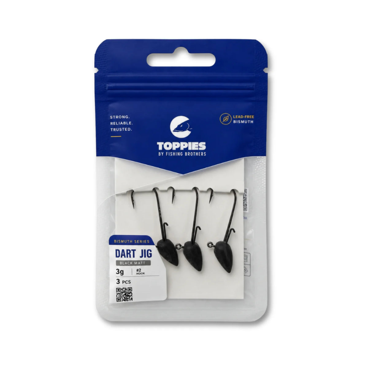 Toppies Dart Jig Head - Bismuth - Black Matt 1 - ThurLure